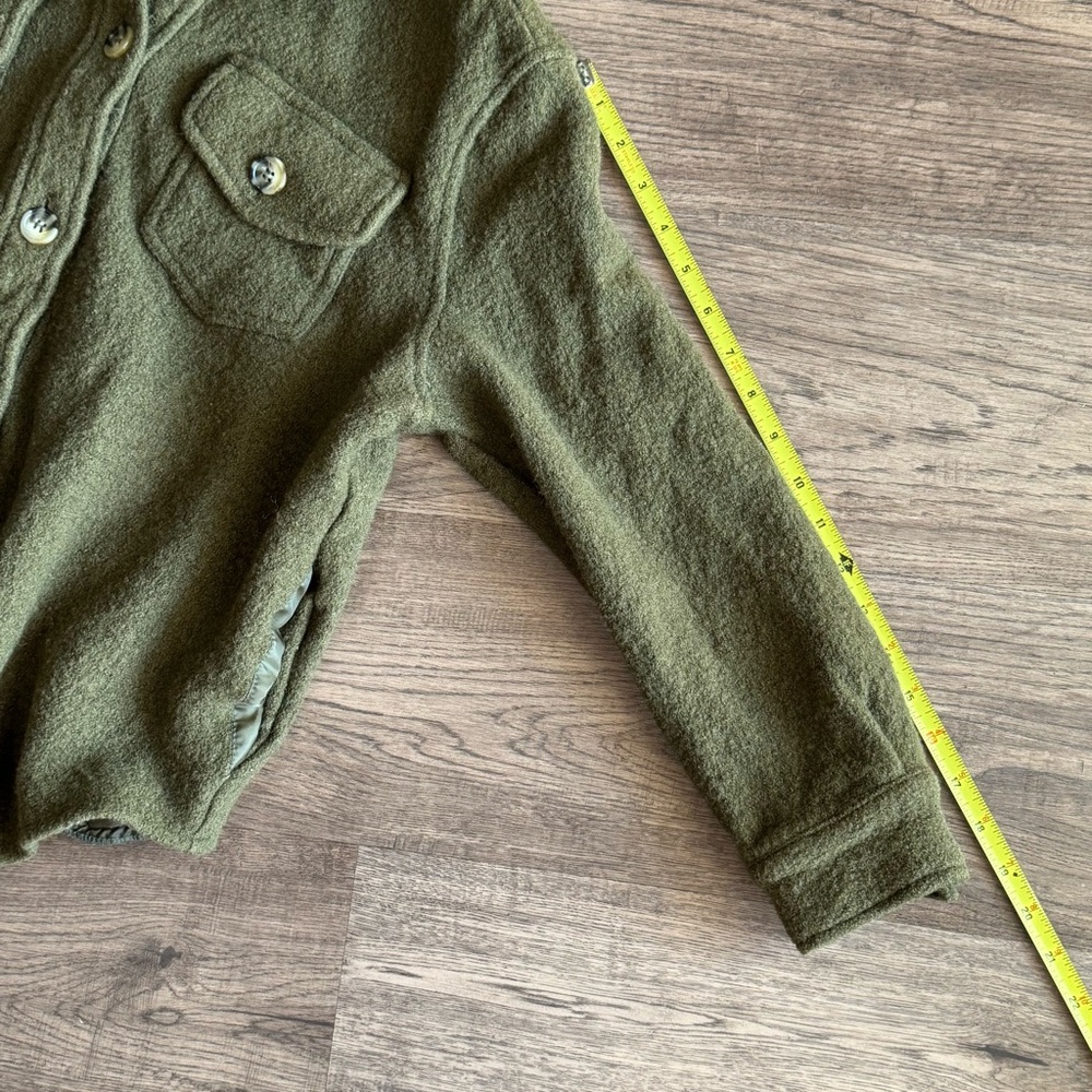 Charlie Paige Hunter Olive Green Wool Blend Jacket Coat Women's Size Medium - Picture 7 of 11
